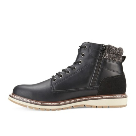 Reserved Footwear Leather Lace-Up Mid Boot Black